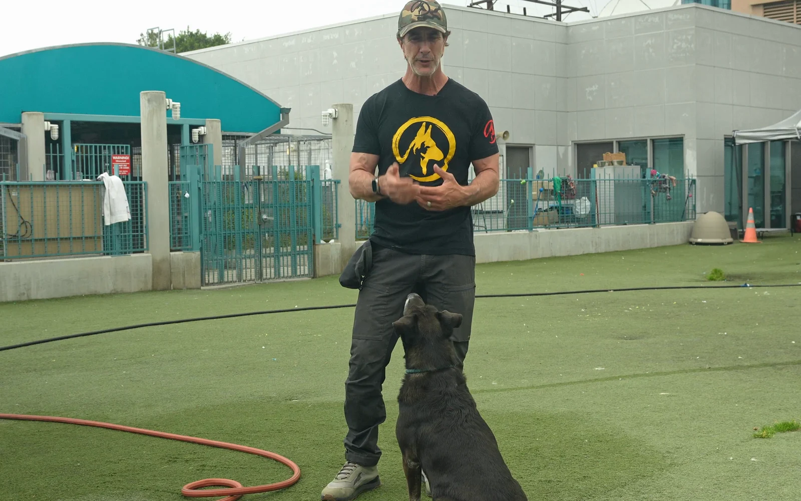 Robert Cabral with his dog